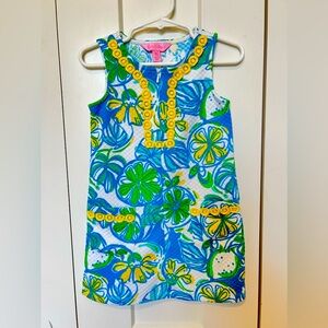 Lilly Pulitzer Girls Lemon, Leaves, Sleeveless Shift Dress